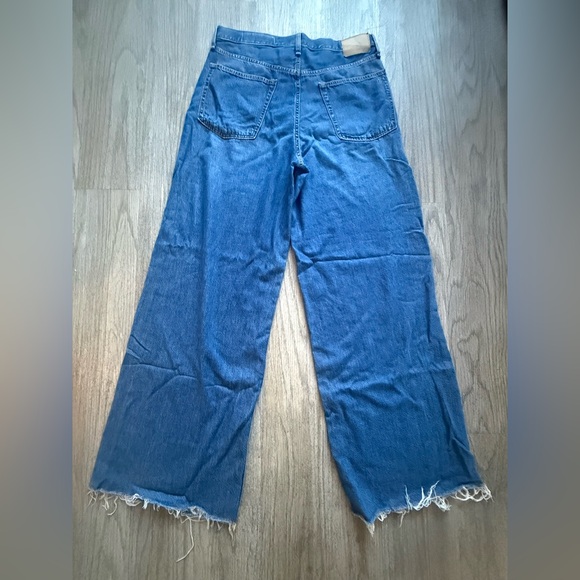 Rag & bone Wide-Leg Denim Jeans in Medium Blue - Picture 4 of 7